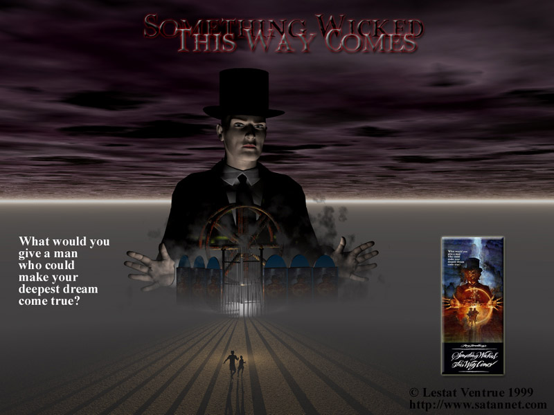 Early web promotion graphic titled Something Wicked This Way Comes